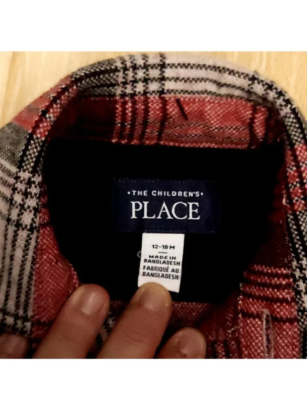 The Children's Place Toddler Boys Red Plaid Soft Shacket 12-18 Months